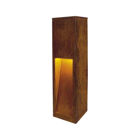 Borne extérieure Rusty Slot 50 SLV - Carré - 3000K - 9W - IP55 - Rouille