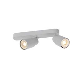 Spot orientable 2 points lumineux Tube Puri 2.0 SLV - Asymétrique - Mur ou plafond - GU10 - 2x6W max - IP20 - Gris