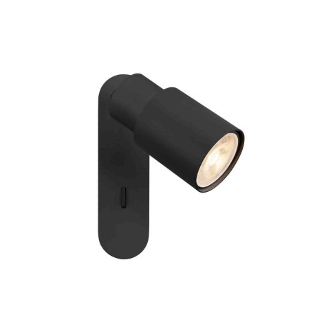 Spot orientable 1 point lumineux avec interrupteur Tube Puri 2.0 SLV - Mur - GU10 - 6W max - IP20 - Noir