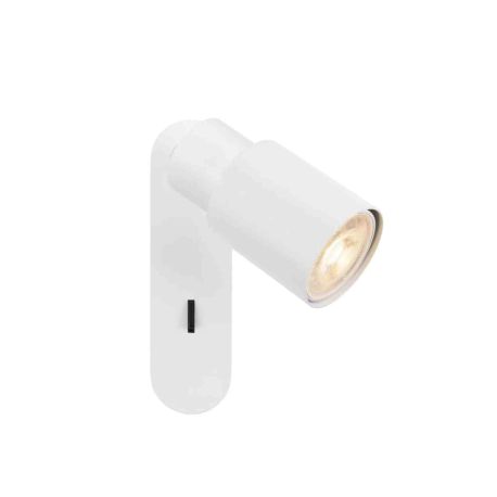 Spot orientable 1 point lumineux avec interrupteur Tube Puri 2.0 SLV - Mur - GU10 - 6W max - IP20 - Blanc