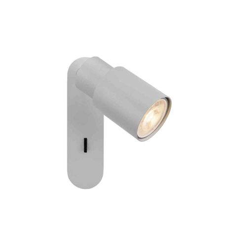 Spot orientable 1 point lumineux avec interrupteur Tube Puri 2.0 SLV - Mur - GU10 - 6W max - IP20 - Gris