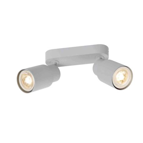 Spot orientable 2 points lumineux Tube Puri 2.0 SLV - Mur ou plafond - GU10 - 2x6W max - IP20 - Gris