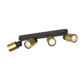Spot orientable 4 points lumineux Tube Puri 2.0 SLV - Mur ou plafond - GU10 - 4x6W max - IP20 - Noir et Or