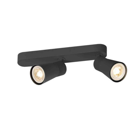 Spot orientable 2 points lumineux Cone Puri 2.0 SLV - Asymétrique - Mur ou plafond - GU10 - 2x6W max - IP20 - Noir