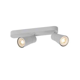 Spot orientable 2 points lumineux Cone Puri 2.0 SLV - Asymétrique - Mur ou plafond - GU10 - 2x6W max - IP20 - Gris