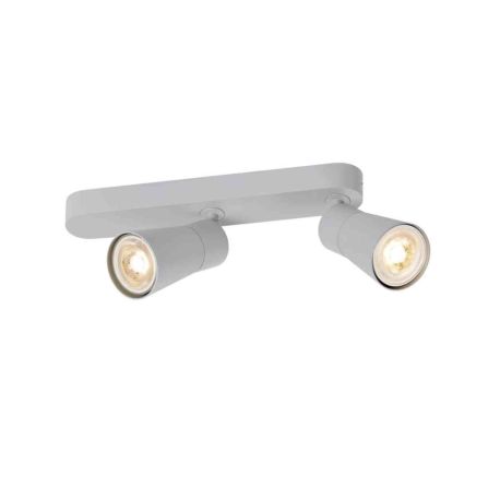 Spot orientable 2 points lumineux Cone Puri 2.0 SLV - Asymétrique - Mur ou plafond - GU10 - 2x6W max - IP20 - Gris