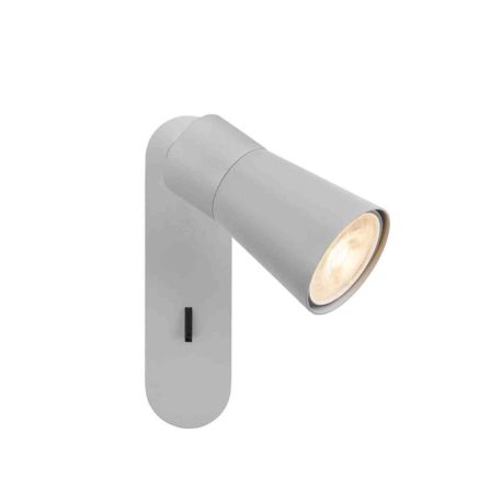 Spot orientable 1 point lumineux avec interrupteur Cone Puri 2.0 SLV - Mur - GU10 - 6W max - IP20 - Gris