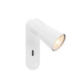 Spot orientable 1 point lumineux avec interrupteur Cone Puri 2.0 SLV - Mur - GU10 - 6W max - IP20 - Blanc