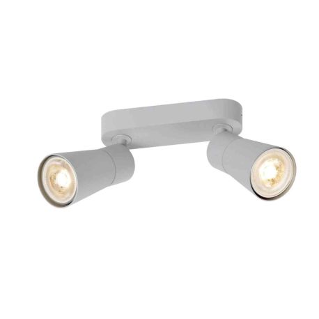 Spot orientable 2 points lumineux Cone Puri 2.0 SLV - Mur ou plafond - GU10 - 2x6W max - IP20 - Gris