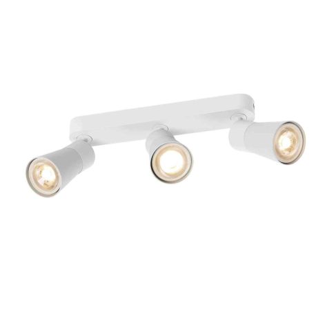 Spot orientable 3 points lumineux Cone Puri 2.0 SLV - Mur ou plafond - GU10 - 3x6W max - IP20 - Blanc