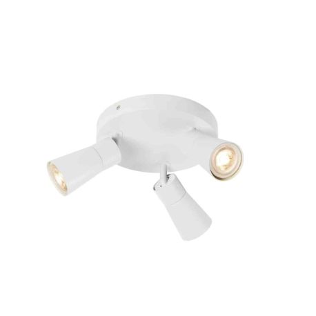 Spot orientable 3 points lumineux Cone Puri 2.0 SLV - Base ronde - Mur ou plafond - GU10 - 3x6W max - IP20 - Blanc