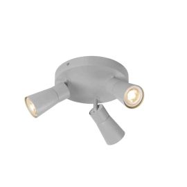 Spot orientable 3 points lumineux Cone Puri 2.0 SLV - Base ronde - Mur ou plafond - GU10 - 3x6W max - IP20 - Gris