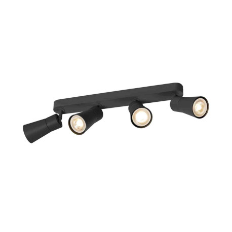 Spot orientable 4 points lumineux Cone Puri 2.0 SLV - Mur ou plafond - GU10 - 4x6W max - IP20 - Noir