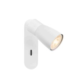 Spot orientable 1 point lumineux avec interrupteur Dome Puri 2.0 SLV - Mur - GU10 - 6W max - IP20 - Blanc