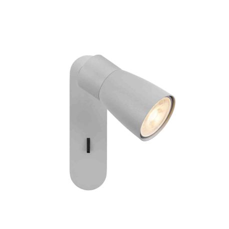 Spot orientable 1 point lumineux avec interrupteur Dome Puri 2.0 SLV - Mur - GU10 - 6W max - IP20 - Gris