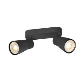 Spot orientable 2 points lumineux Dome Puri 2.0 SLV - Mur ou plafond - GU10 - 2x6W max - IP20 - Noir