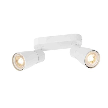 Spot orientable 2 points lumineux Dome Puri 2.0 SLV - Mur ou plafond - GU10 - 2x6W max - IP20 - Blanc