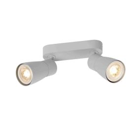 Spot orientable 2 points lumineux Dome Puri 2.0 SLV - Mur ou plafond - GU10 - 2x6W max - IP20 - Gris