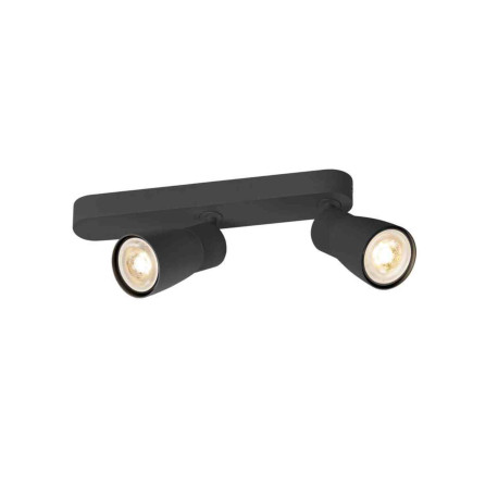 Spot orientable 2 points lumineux Dome Puri 2.0 SLV - Asymétrique - Mur ou plafond - GU10 - 2x6W max - IP20 - Noir