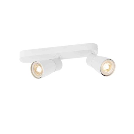 Spot orientable 2 points lumineux Dome Puri 2.0 SLV - Asymétrique - Mur ou plafond - GU10 - 2x6W max - IP20 - Blanc