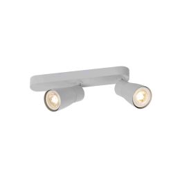 Spot orientable 2 points lumineux Dome Puri 2.0 SLV - Asymétrique - Mur ou plafond - GU10 - 2x6W max - IP20 - Gris