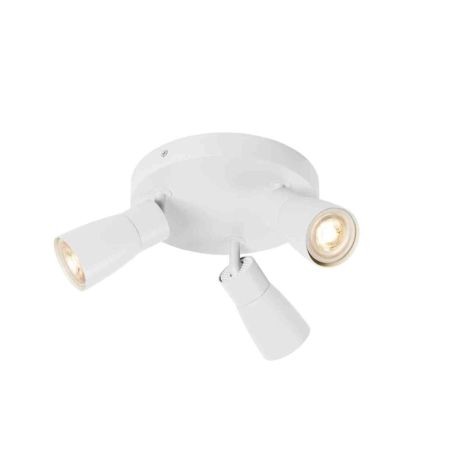 Spot orientable 3 points lumineux Dome Puri 2.0 SLV - Base ronde - Mur ou plafond - GU10 - 3x6W max - IP20 - Blanc