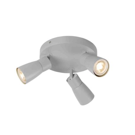 Spot orientable 3 points lumineux Dome Puri 2.0 SLV - Base ronde - Mur ou plafond - GU10 - 3x6W max - IP20 - Gris