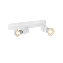 Spot à composer 2 points lumineux Basic Puri 2.0 SLV - Asymétrique - Mur ou plafond - GU10 - 2x6W max - IP20 - Blanc