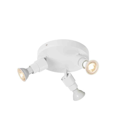 Spot à composer 3 points lumineux Basic Puri 2.0 SLV - Base ronde - Mur ou plafond - GU10 - 3x6W max - IP20 - Blanc
