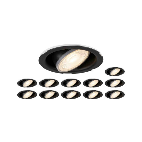 Lot de 12 spots LED encastrés Universal Downlight Move SLV - Orientables - 5/7W - 4CCT - Dimmables - Sans collerettes