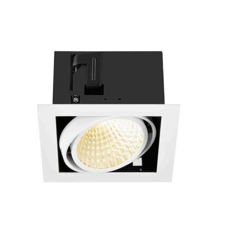 Spot LED encastré Kadux SLV - Carré - 27W - 3000K - IP20 - Blanc/Noir - Dimmable Dali Touch