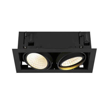 Double spot LED encastré Kadux SLV - Rectangulaire - 54W - 4000K - IP20 - Noir - Dimmable Dali Touch