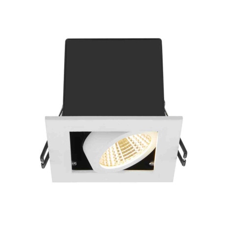 Spot LED encastré Kadux SLV - Carré - 7.5W - 3000K - IP20 - Blanc/Noir - Dimmable