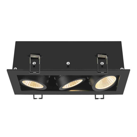 Triple spot LED encastré Kadux SLV - Rectangulaire - 20W - 3000K - IP20 - Noir - Dimmable