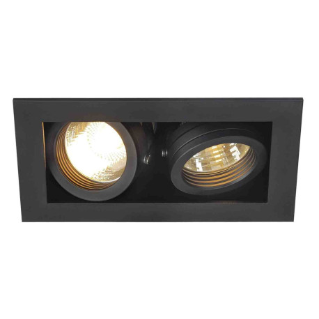 Double spot encastré Kadux SLV - Rectangulaire - GU10/QPAR51 - 2x50W max - IP20 - Noir