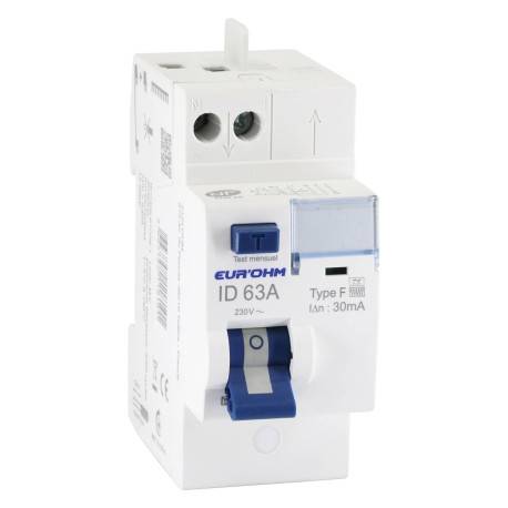 Interrupteur différentiel Eur'Ohm - Type F - 30mA - 63A