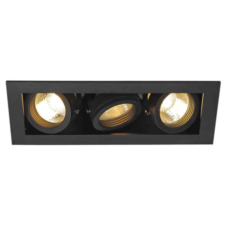 Triple spot encastré Kadux SLV - Rectangulaire - GU10/QPAR51 - 3x50W max - IP20 - Noir