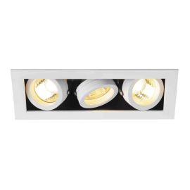 Triple spot encastré Kadux SLV - Rectangulaire - GU10/QPAR51 - 3x50W max - IP20 - Blanc/Noir
