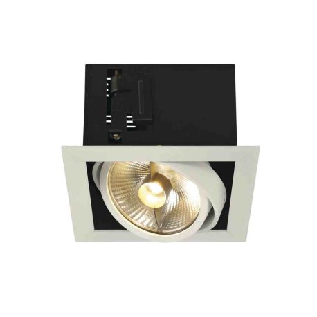 Spot encastré Kadux SLV - Carré - GU10/QPAR51 - 75W max - IP20 - Blanc/Noir
