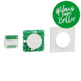 Kit actionneur micro-module + interrupteur + plaque Odace Styl Schneider Electric - Blanc