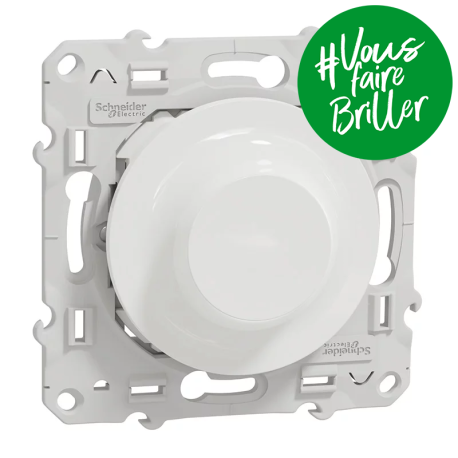 Variateur rotatif LED Odace Wiser Schneider Electric - 2 fils - Zigbee - Blanc