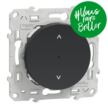 Commande pour volet roulant Odace Wiser Schneider Electric - 4A - Zigbee - Anthracite
