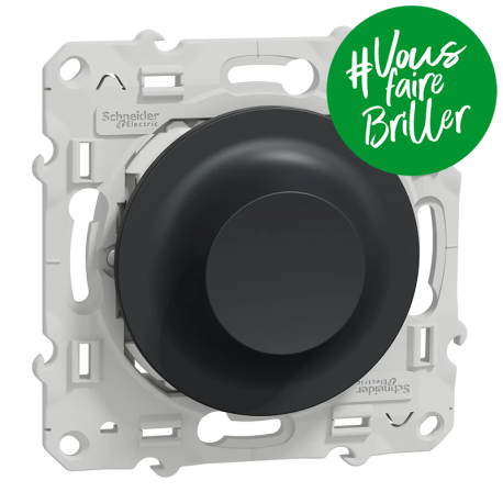 Variateur rotatif LED Odace Wiser Schneider Electric - 2 fils - Zigbee - Anthracite