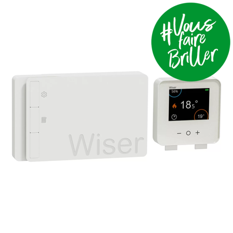 Kit thermostat connecté pour chaudière 2ème génération Wiser Schneider Electric - Commande On/Off ou Opentherm