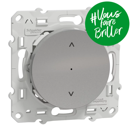 Commande pour volet roulant Odace Wiser Schneider Electric - 4A - Zigbee - Alu