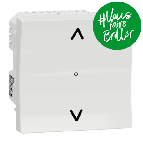 Interrupteur pour volet roulant Unica Wiser Schneider Electric - 4A - Zigbee - 45x45mm - Blanc