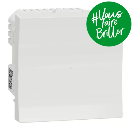 Bouton-poussoir NO Unica Wiser - 2 modules - 10A - Zigbee - Blanc