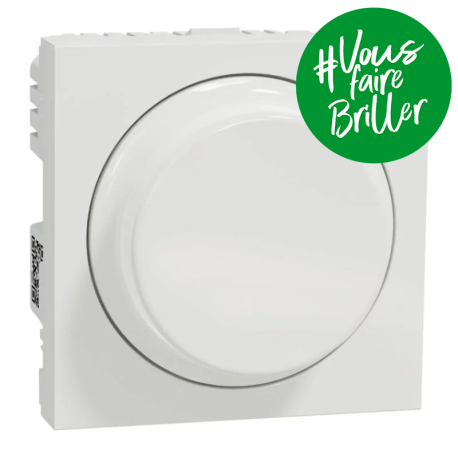 Variateur rotatif Unica Wiser Schneider Electric - 2 fils - Zigbee - Blanc