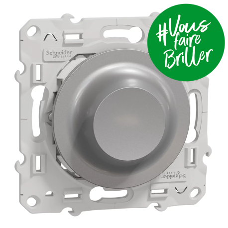 Variateur rotatif LED Odace Wiser Schneider Electric - 2 fils - Zigbee - Alu