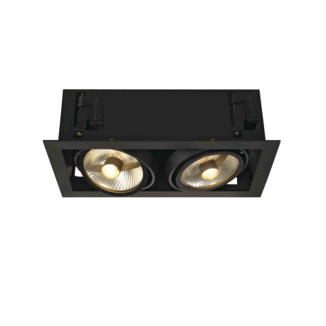 Double spot encastré Kadux SLV - Rectangulaire - GU10/QPAR51 - 2x75W max - IP20 - Noir